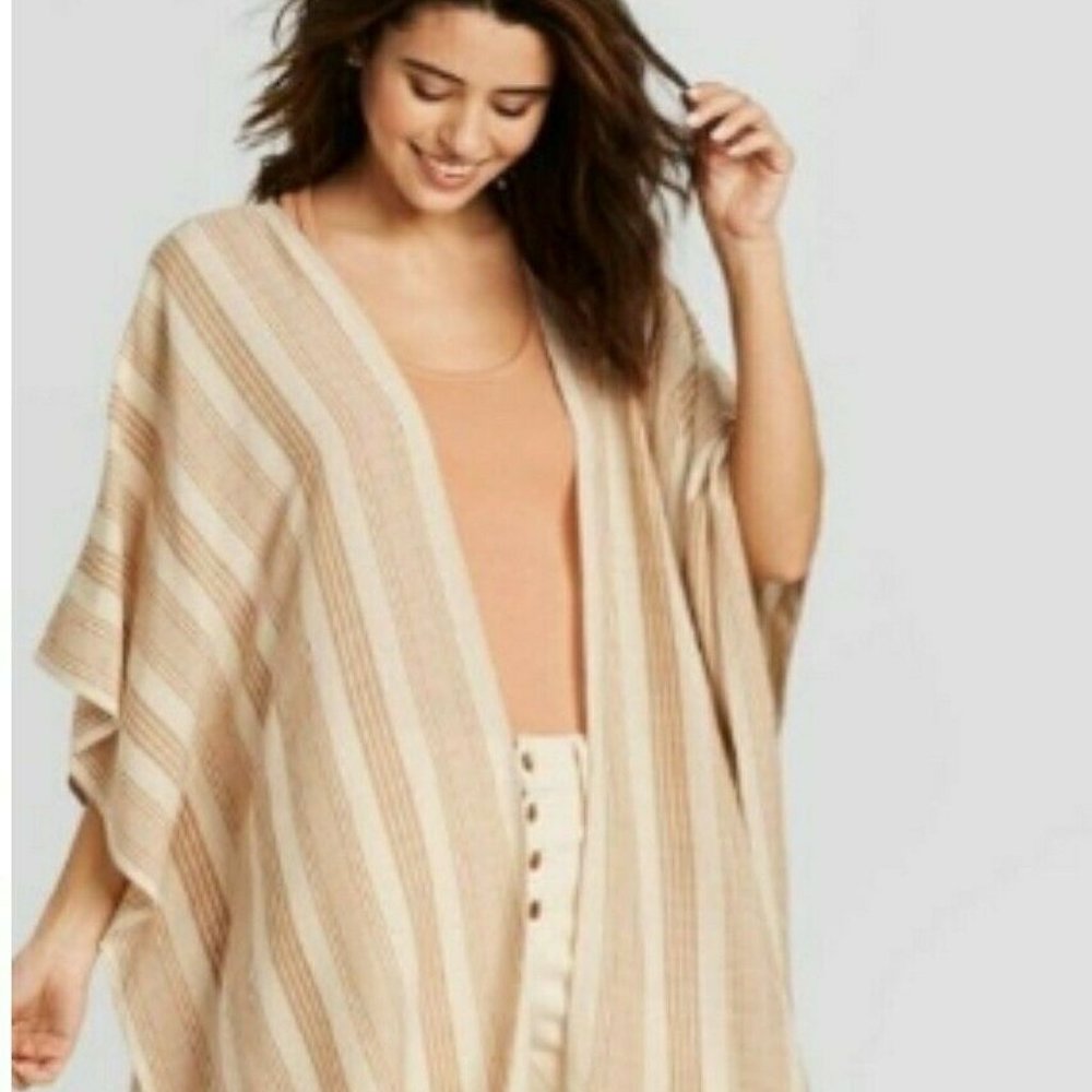 Universal Threads Striped Layering Kimono, OSFM